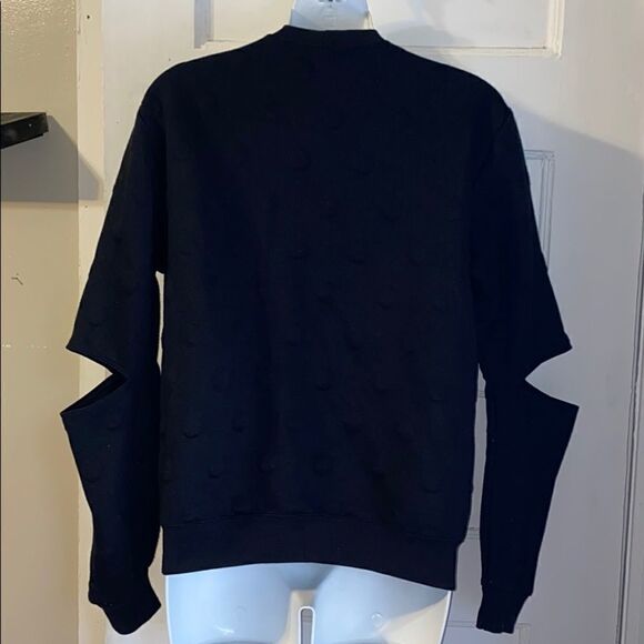 JOY LAB Black Polka Dot Open Elbow Sweater-S - Picture 4 of 7